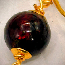 Garnet and Palmwood Stone Earrings