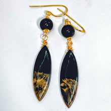 Garnet and Palmwood Stone Earrings