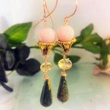 Angel Skin Coral Flower Earrings with Citrine