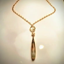 Lemon Quartz, Pearl, and Chalcedony Pendant/Necklace