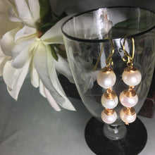 Gold Wire Wrapped Pearl Earrings