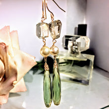 Lemon/Lime Hydroquartz and Pearl Earrings