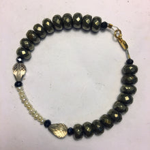 Pyrite Bracelet with Freshwater Pearls and Smoky Quartz