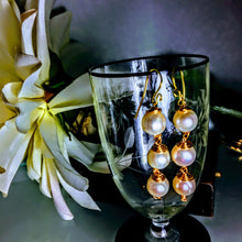 Gold Wire Wrapped Pearl Earrings