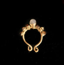 Hessinite Garnet and Agate Ring