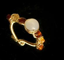 Hessinite Garnet and Agate Ring