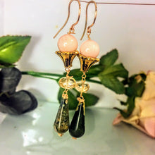 Angel Skin Coral Flower Earrings with Citrine