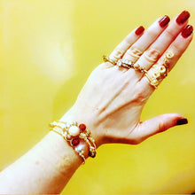Set of 3 Carnelian And Coral Cuffs