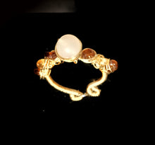 Hessinite Garnet and Agate Ring