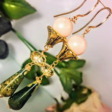 Angel Skin Coral Flower Earrings with Citrine