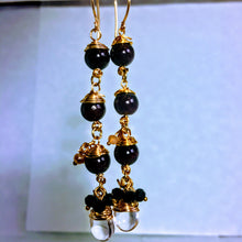 Ruby Red Garnet Boho Gold Wire Wrapped Dangle Earrings