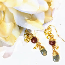 Red Agate and Labradorite Earrings