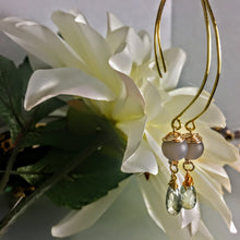 Green Amethyst and Grey Agate Earrings