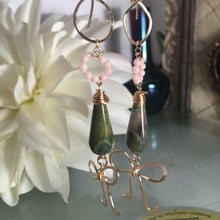 Angel Skin Coral and Fancy Jasper Edwardian Revival Bow Earrings