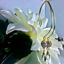 Green Amethyst and Grey Agate Earrings