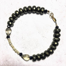 Pyrite Bracelet with Freshwater Pearls and Smoky Quartz
