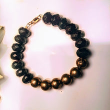 Garnet and Gold Quartz Bracelet