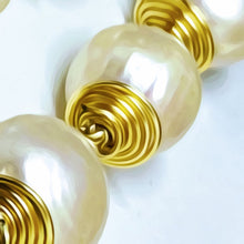 Gold Wire Wrapped Pearl Earrings