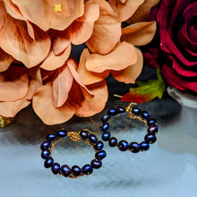 Periwinkle Pearl Hoops