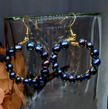 Periwinkle Pearl Hoops
