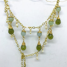 Morganite and Peridot Briolette Necklace