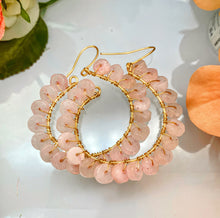 Rose Quartz Hoops