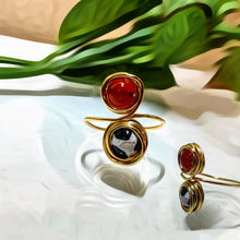 Carnelian and Agate Ring
