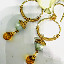 Amber and Aquamarine Earrings
