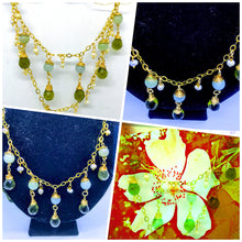 Morganite and Peridot Briolette Necklace