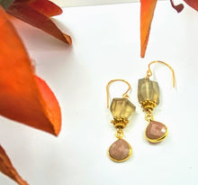 Rough Cut Quartz Earrings