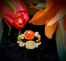 Carnelian and Aquamarine Rings