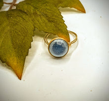 Blue Victorian Waistcoat Button Ring
