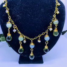 Morganite and Peridot Briolette Necklace