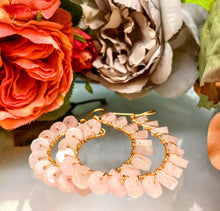 Rose Quartz Hoops