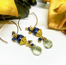 Peacock Blue Pearl Earrings