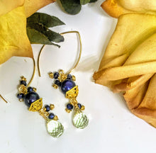 Peacock Blue Pearl Earrings
