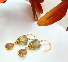 Rough Cut Quartz Earrings
