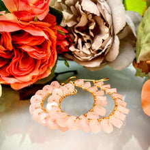 Rose Quartz Hoops