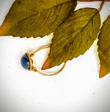 Blue Victorian Waistcoat Button Ring