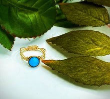 Robbins Egg Blue Victorian Button Ring