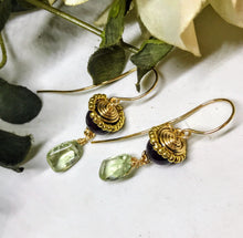 Garnet and Green Amethyst Earrings