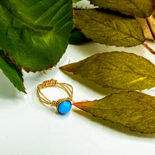 Robbins Egg Blue Victorian Button Ring