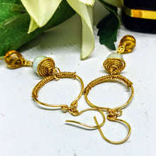 Amber and Aquamarine Earrings